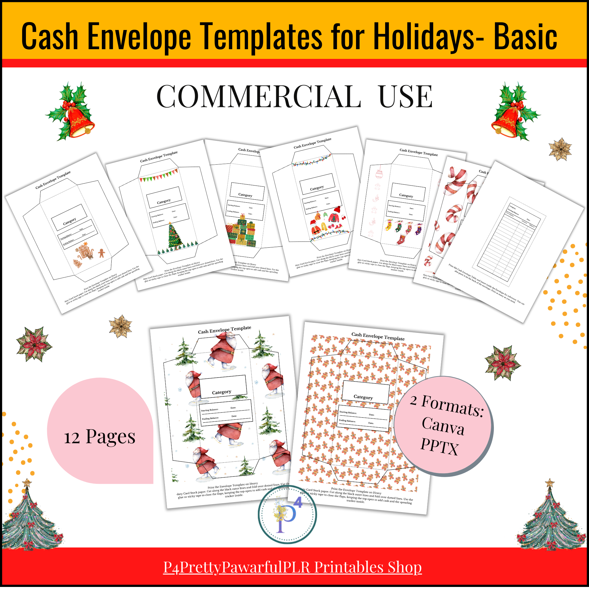 Cash Envelopes Templates for Budgeting (Christmas)- Basic