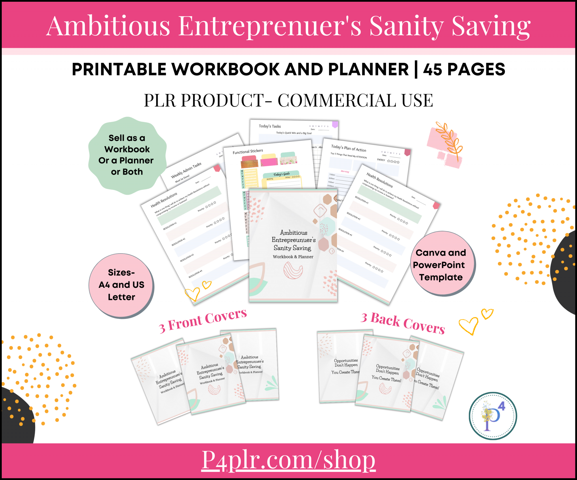 Ambitious Entrepreneur's Sanity Saving Workbook and Planner