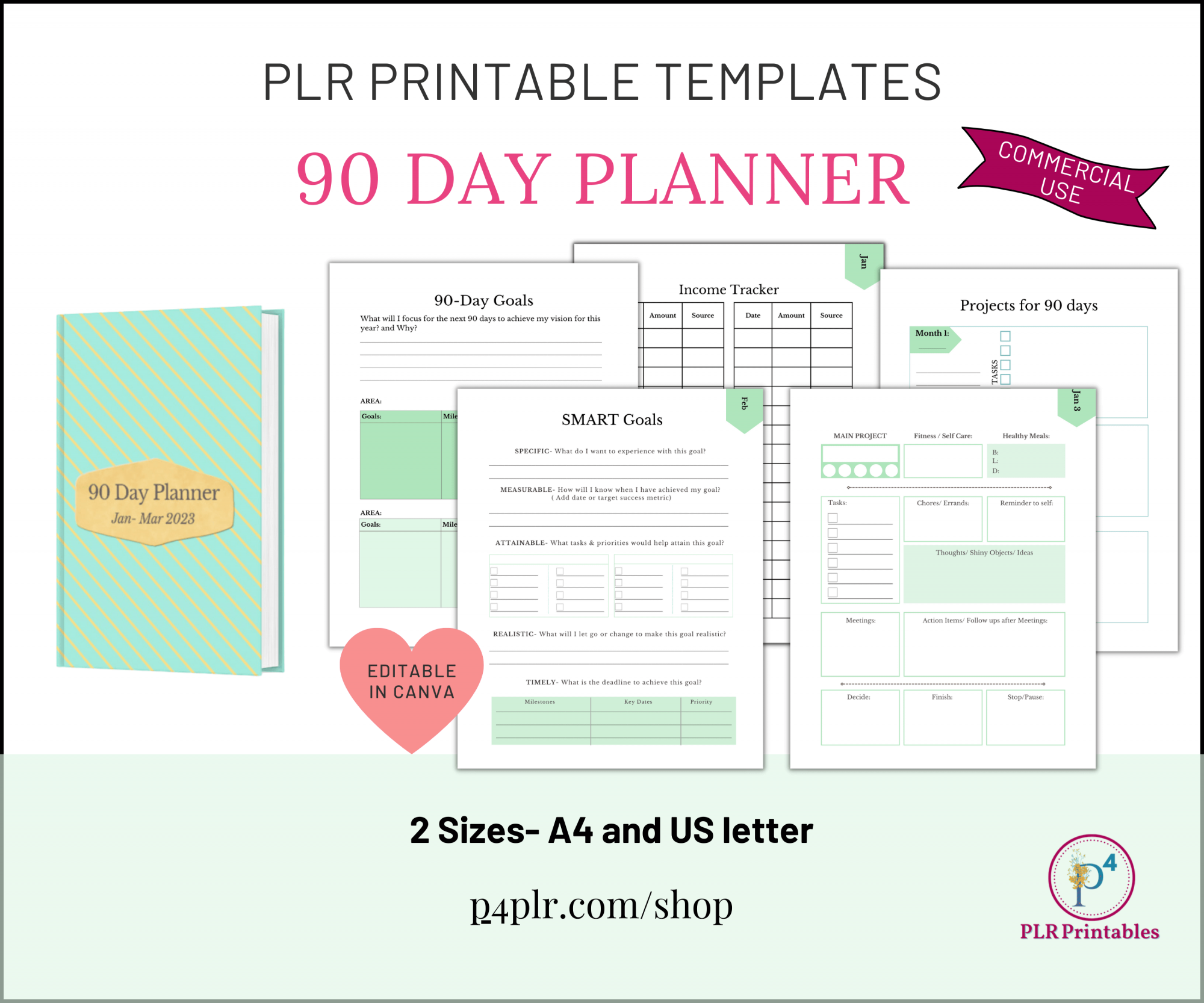 90-day Planner Templates ( January- March 2023)
