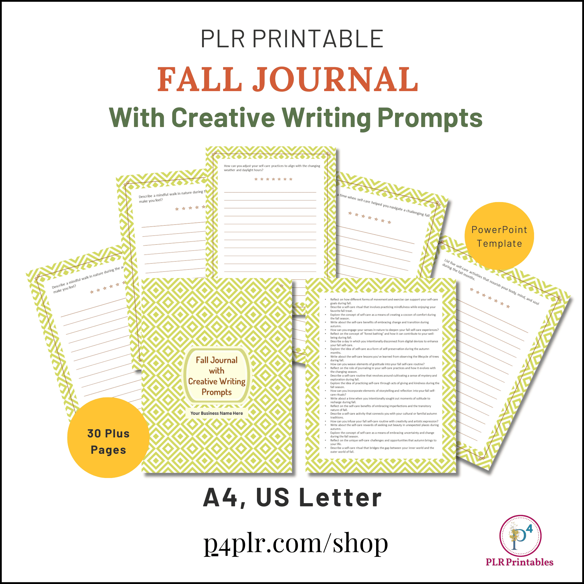 Fall Creative Writing Prompts PLR Journal