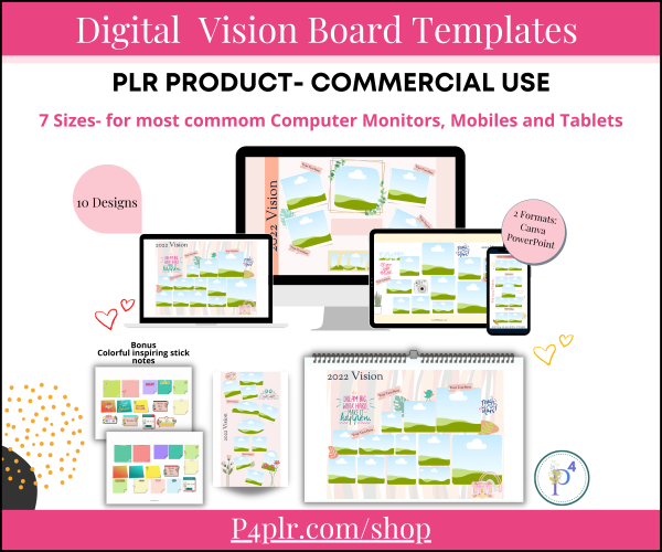 Unique Digital Vision Board Templates Mega Bundle