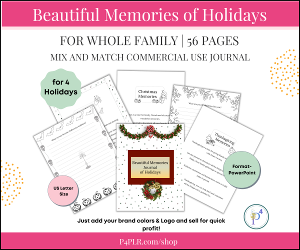 Beautiful Memories of Holidays Journal