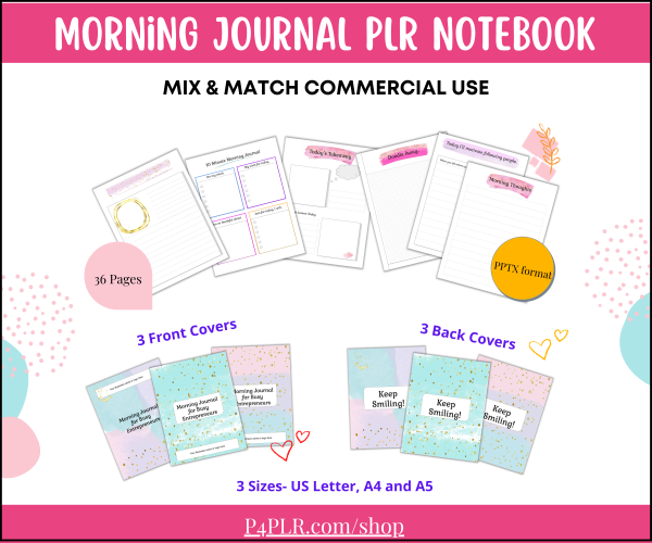 Morning 10-Minute Journal Notebook PLR