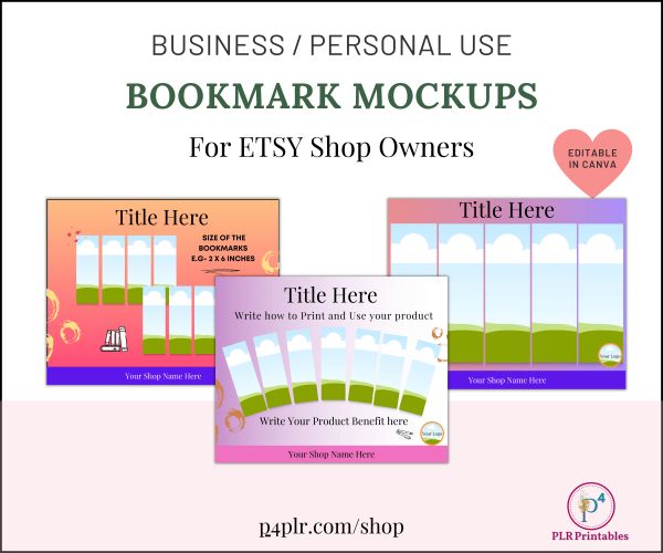 Etsy Bookmarks Mockup Kit