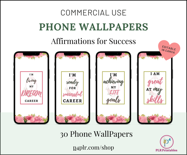 Affirmations for Success Phone WallPapers- Commercial Use