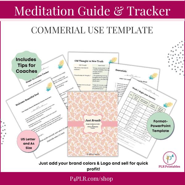 Meditation Guide and Tracker PLR Template