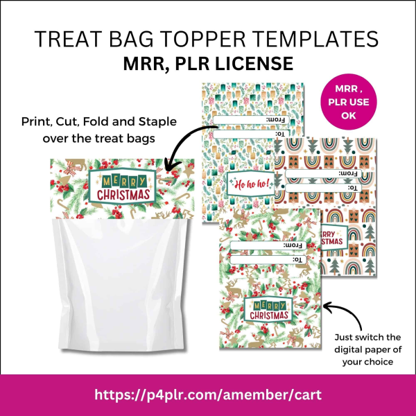 Christmas Bag Topper Template MRR PLR