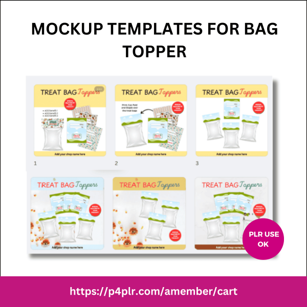 Mockup Templates for Treat Bag Toppers