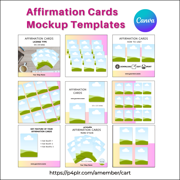 Mockup Templates for Affirmation Cards