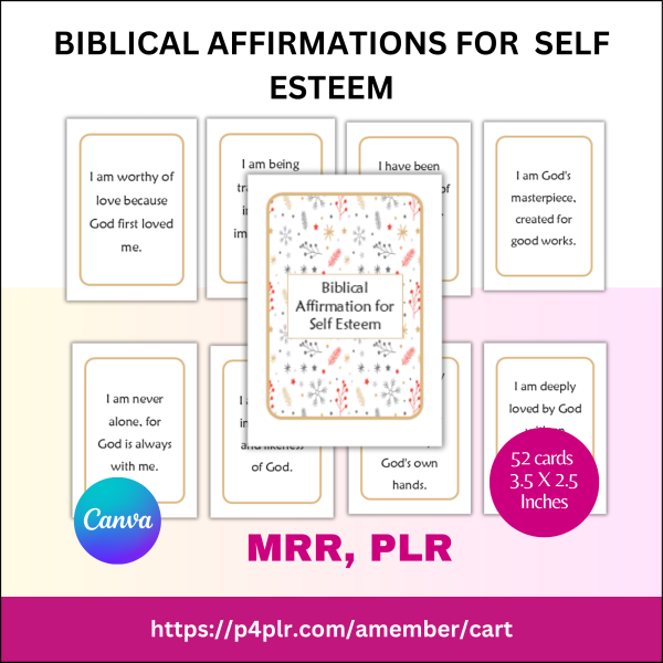 Biblical Affirmations for Self Esteem Template PLR And MRR License