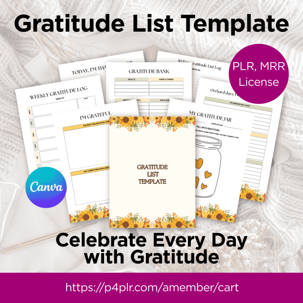 Gratitude List Templates