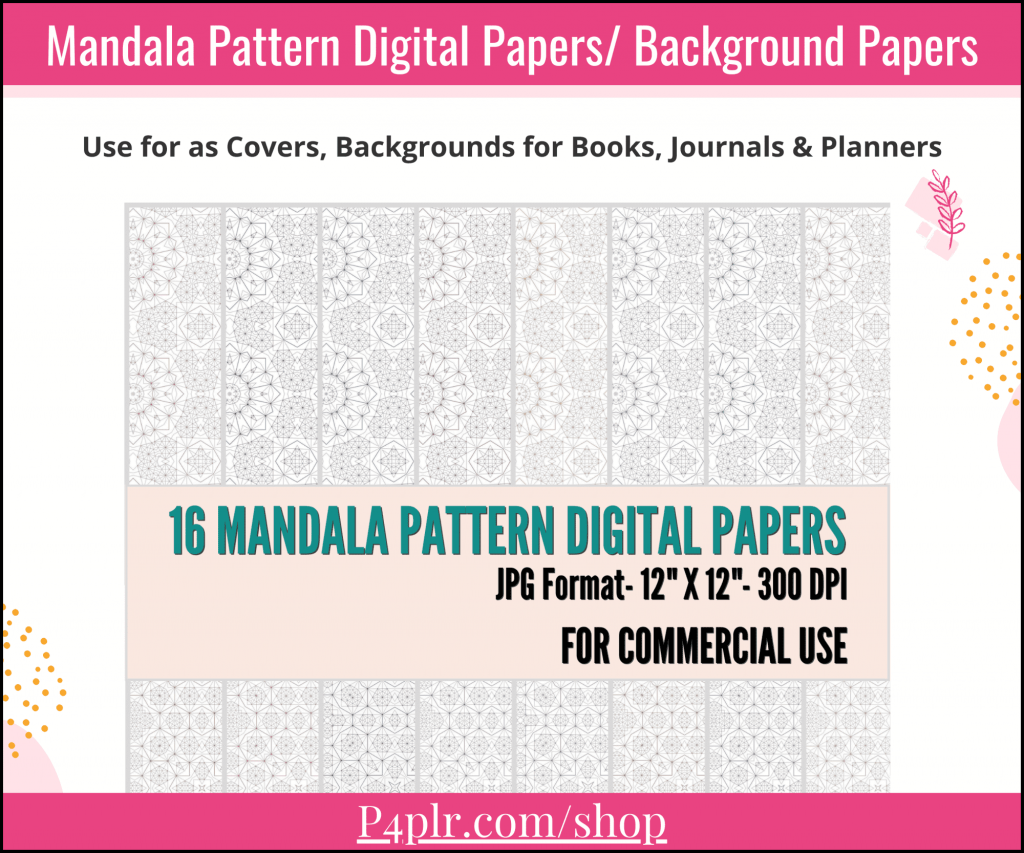 Coloring Sheets in Mandala patterns all layouts shown