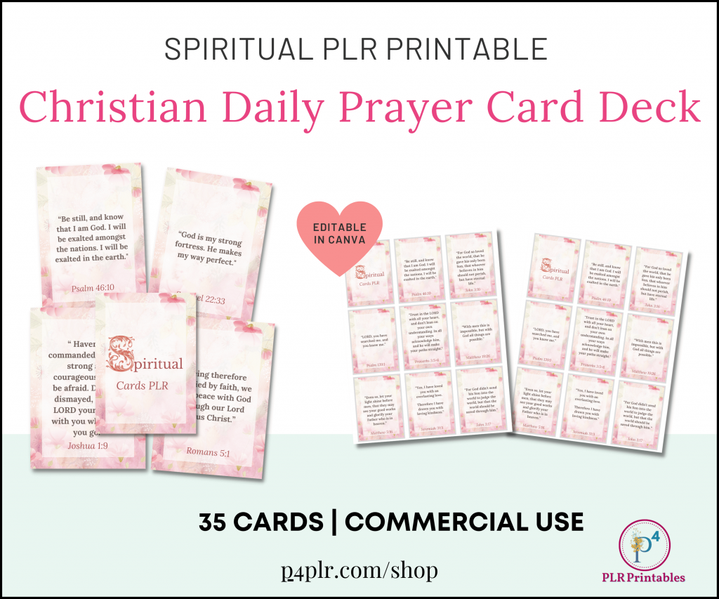 Spiritual PLR Printable Card Deck for Christian Prayers by Dee Pawar of P4PLR.com Shop