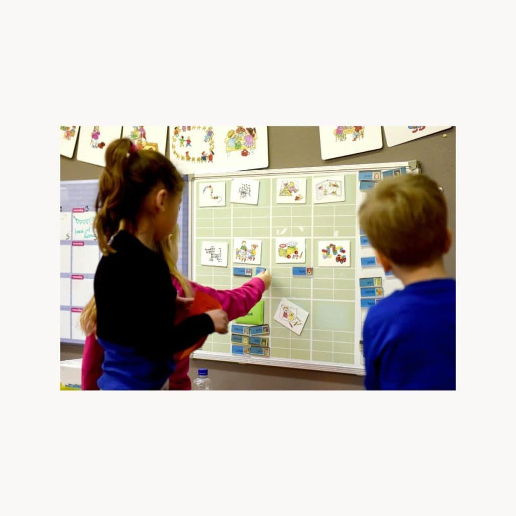 Kids playing together and solving intellectual games